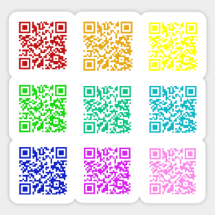 Rainbow Rickroll QR Code Sticker Pack Sticker